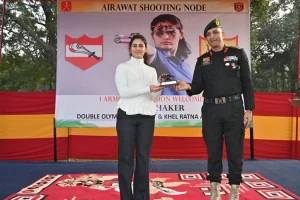 Manu Bhaker with Officer