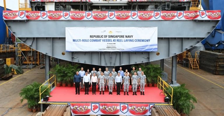 ST Engineering Lays Keel for Singapore Navy's Second Multi-Role Combat Vessel RSS Valour