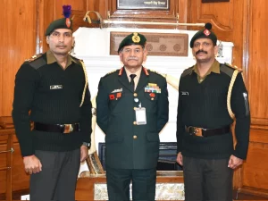 Subedar Major Durgesh Singh with COAS