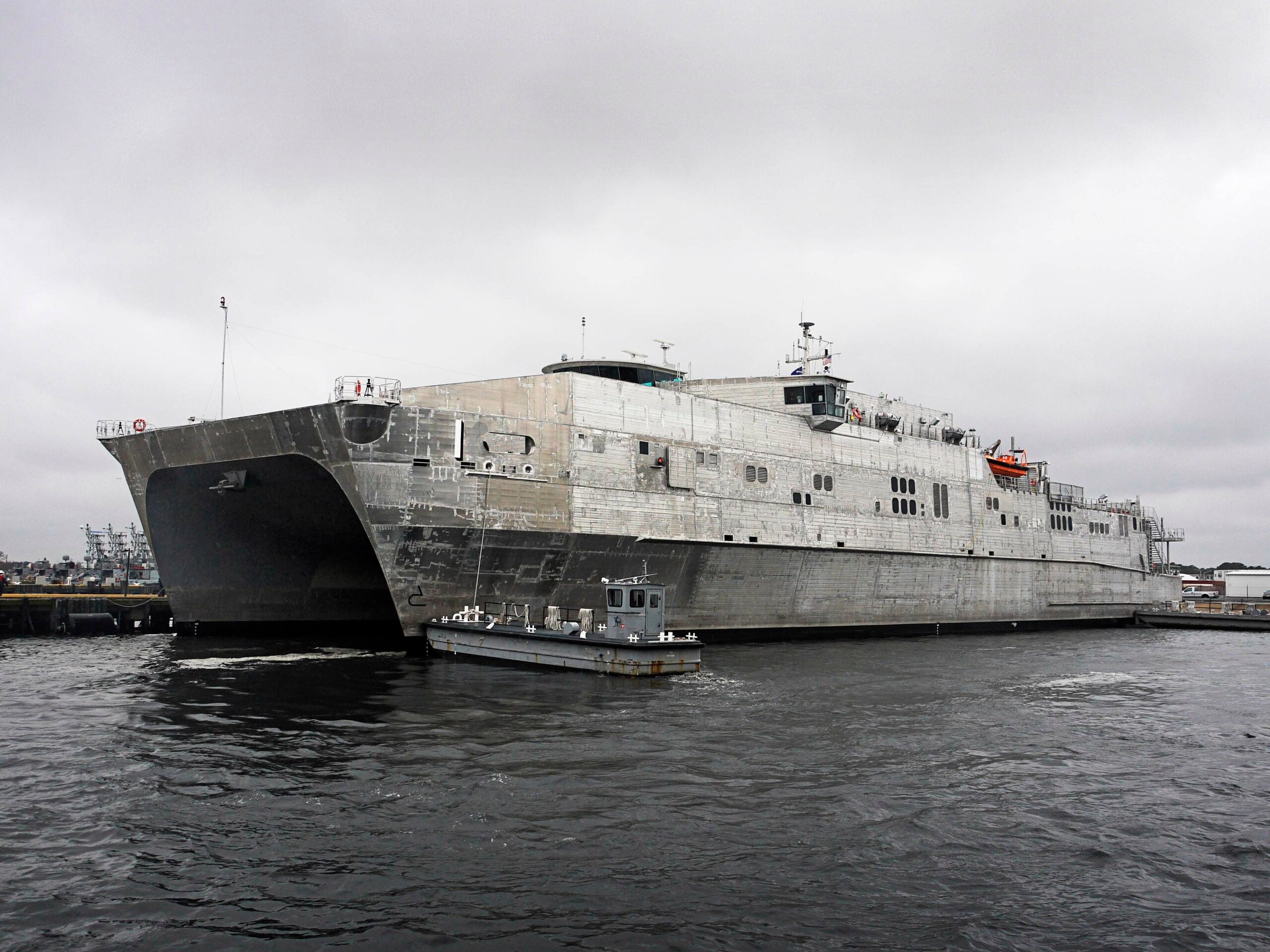 US Navy Christens Final Spearhead-Class Expeditionary Fast Transport Ship, USNS Lansing