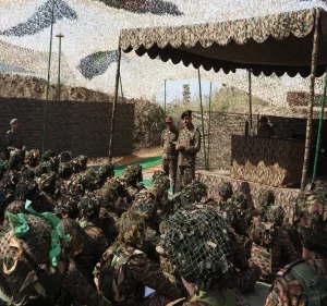 Officer Talking with Soldiers