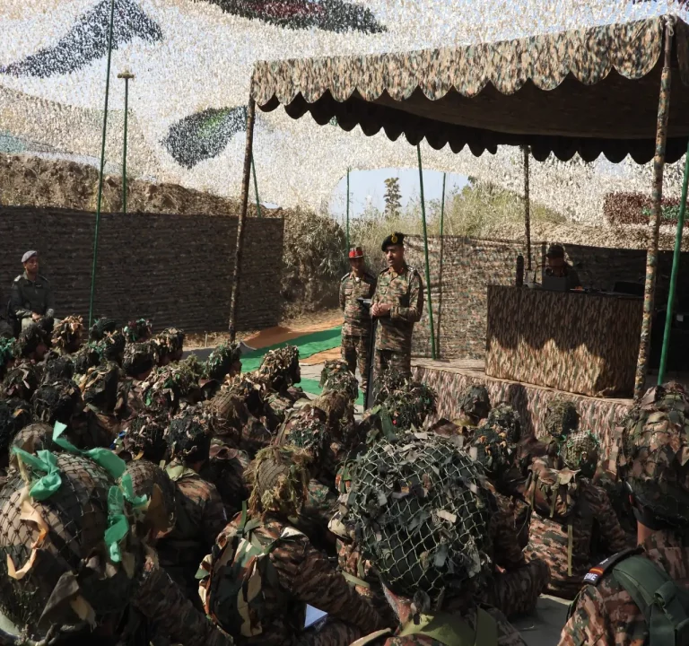 Officer Talking with Soldiers