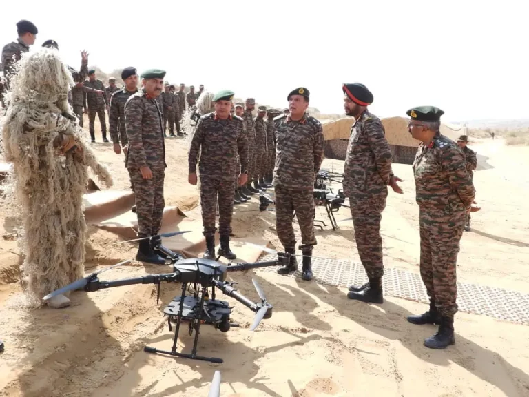 Lt Gen Dhiraj Seth Reviewing Drones