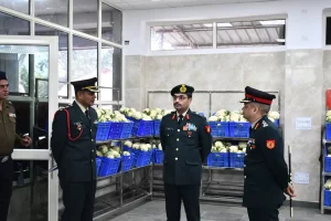 Lt Gen PK Tiwari Reviewing