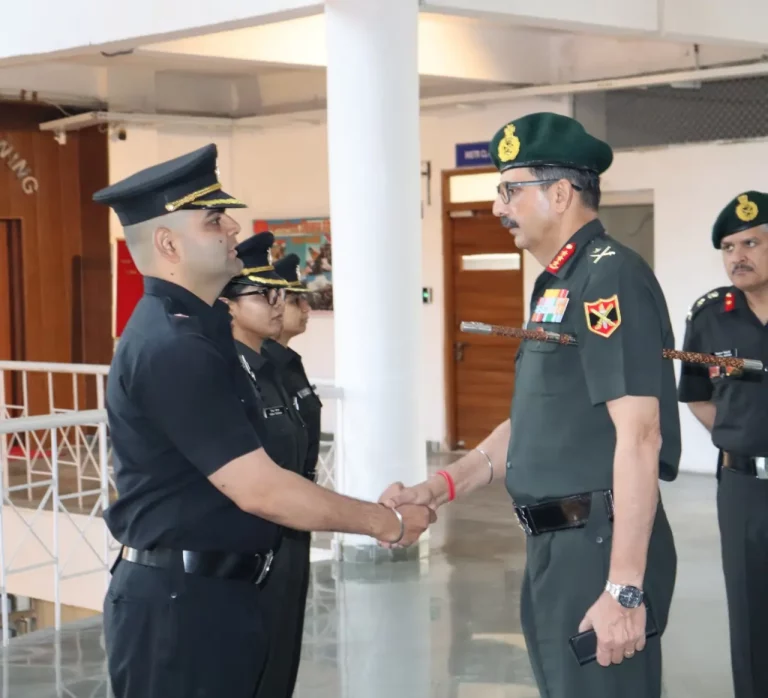 Lt Gen Devendra Sharma Shaking Hands