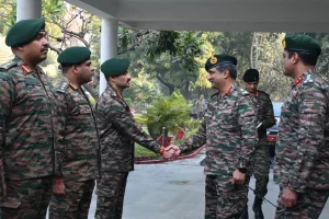 Lt Gen Rajesh Pushkar Shaking Hands