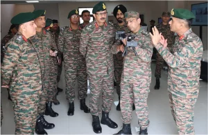 Lt Gen Devendra Sharma Reviewing