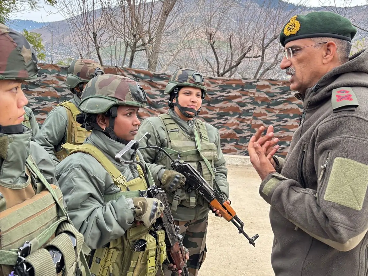 Major General Jai Singh Bainsla Interacting with Soldiers