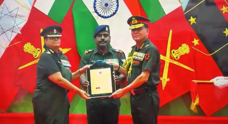 Officer Receiving Award