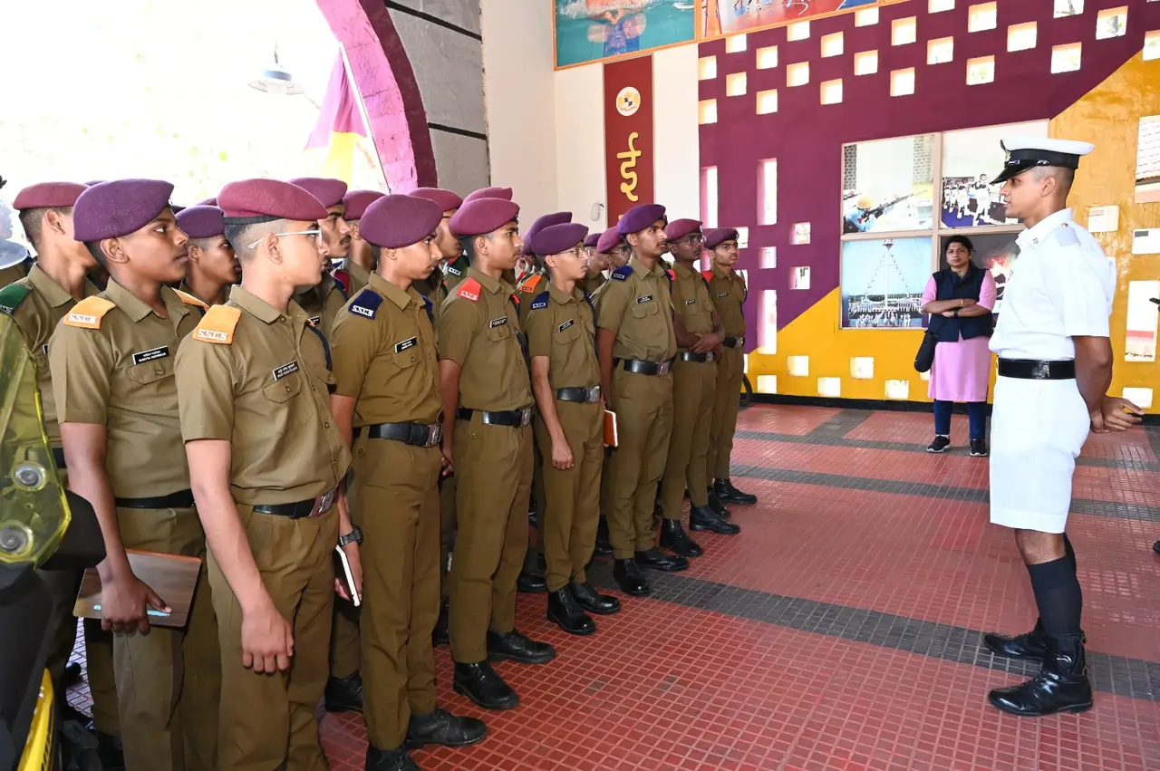 Sainik School Cadets Getting Instructed