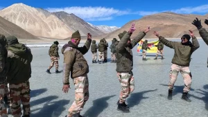 ITBP Soldiers Celebrating