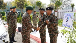 Lt Gen Rajesh Pushkar Shaking Hands