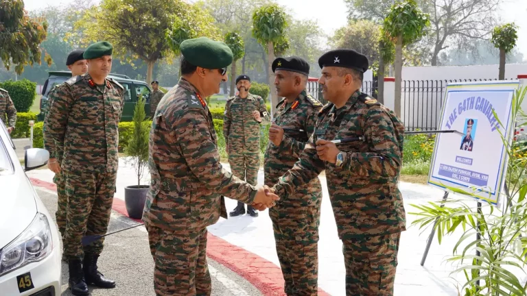 Lt Gen Rajesh Pushkar Shaking Hands