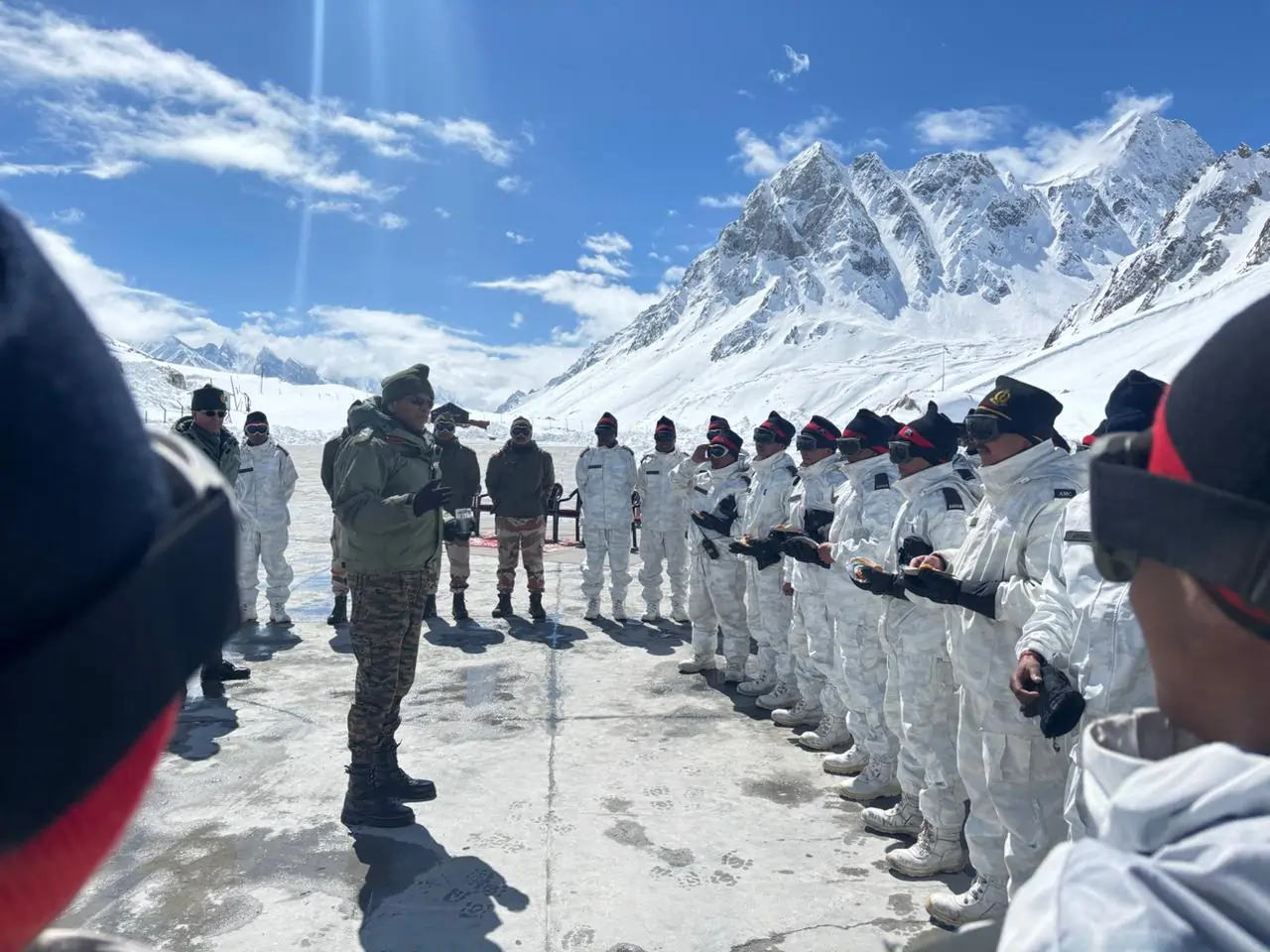 Lt Gen Sengupta Interacting with Troops