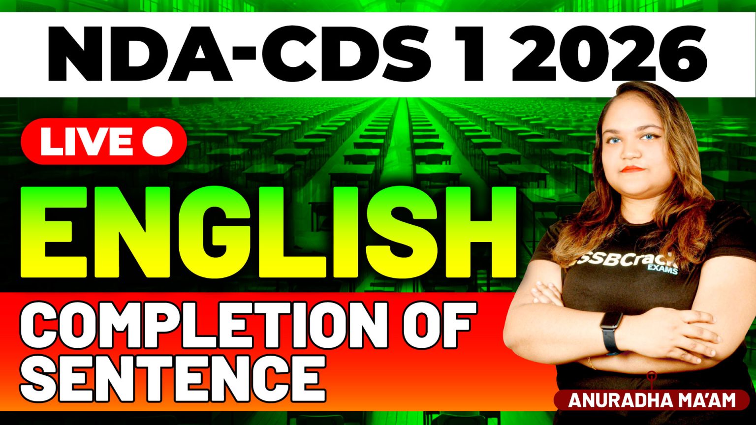 NDA & CDS 1 2026 Exam English Completion of Sentence
