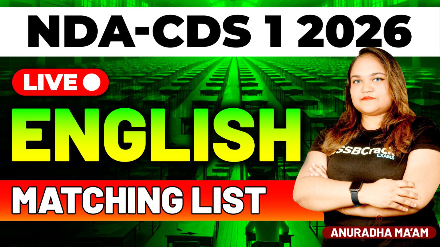 NDA & CDS 1 2026 Exam English Matching List