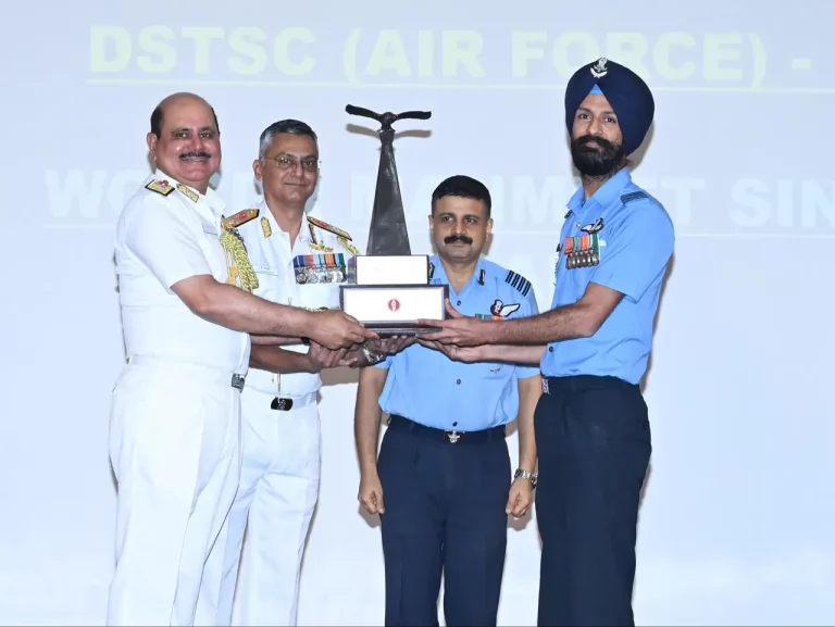 Officers Giving Trophy