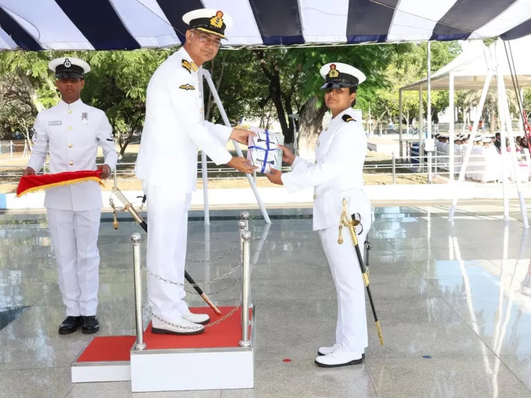 Officer Giving Award