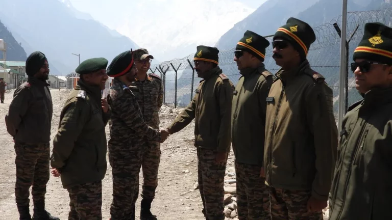 Lt Gen MP Singh Shaking Hands