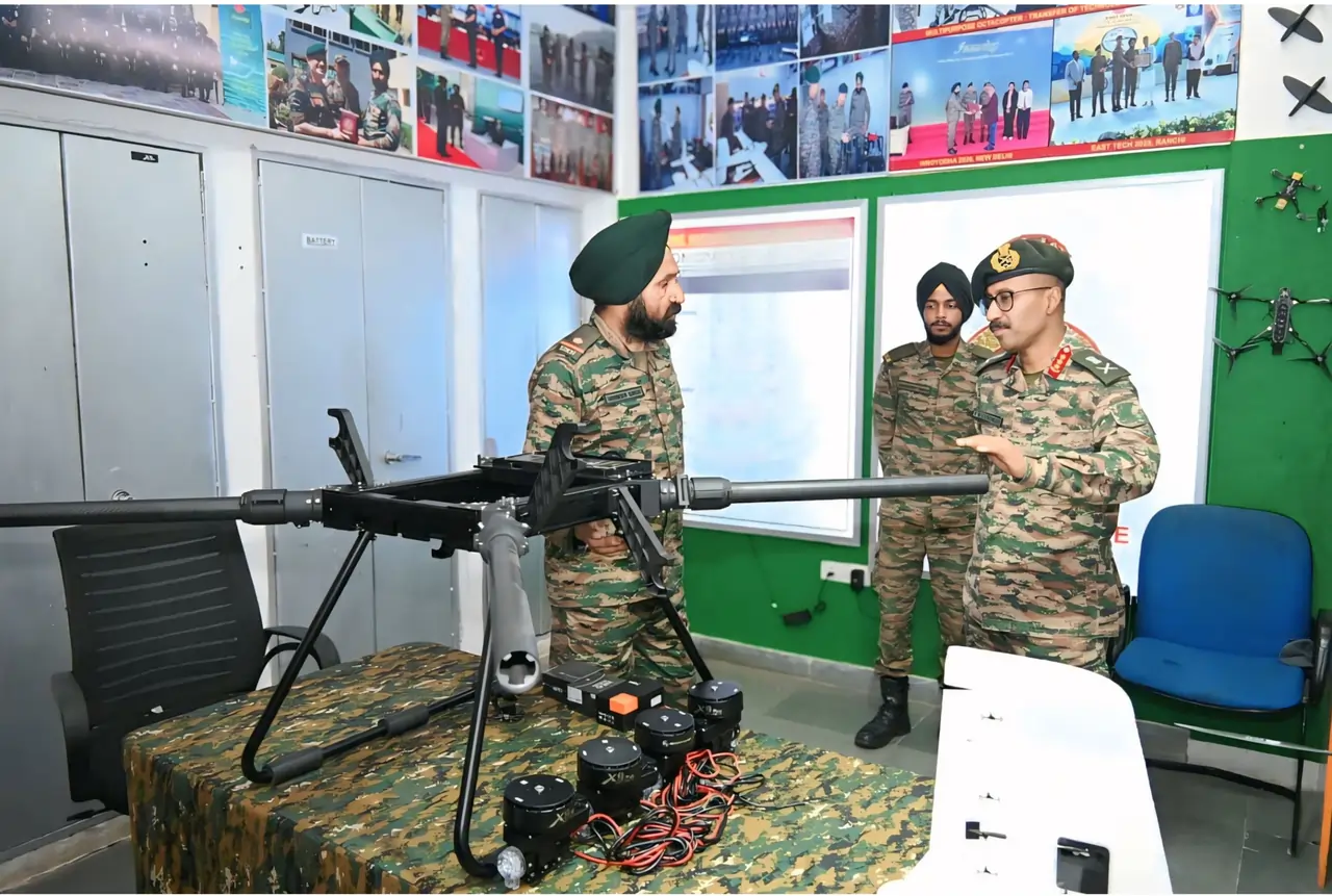 Lt Gen VMB Krishnan Reviewing Drone