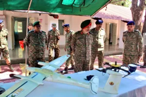 Maj Gen MPS Gill Reviewing