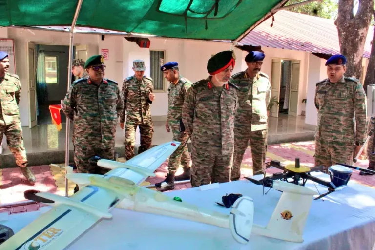 Maj Gen MPS Gill Reviewing