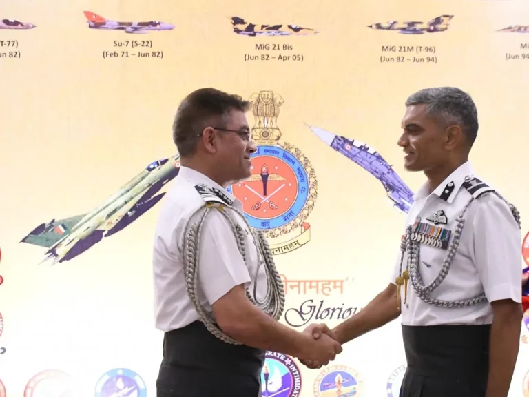 Air Marshal Nagesh Kapoor Shaking Hands