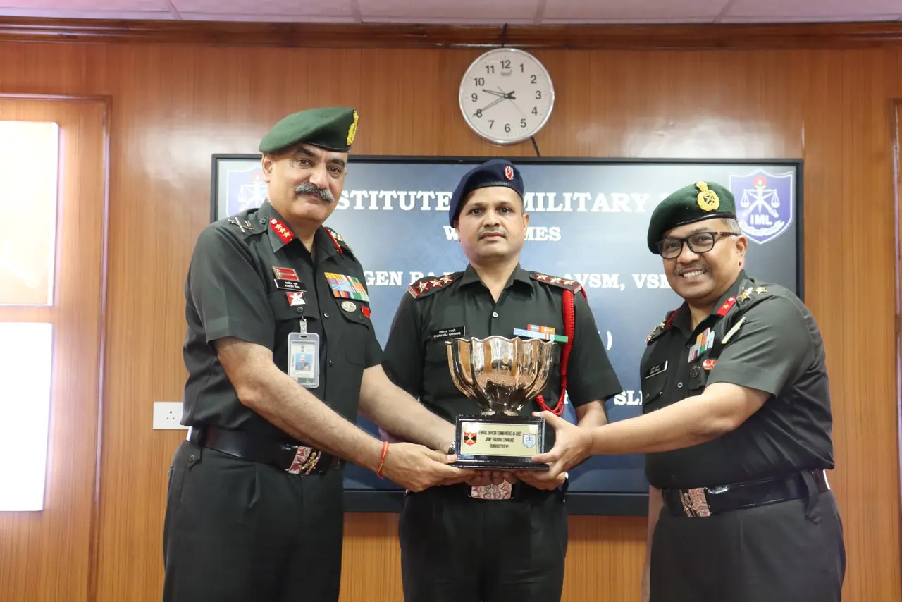 Officer Giving Award