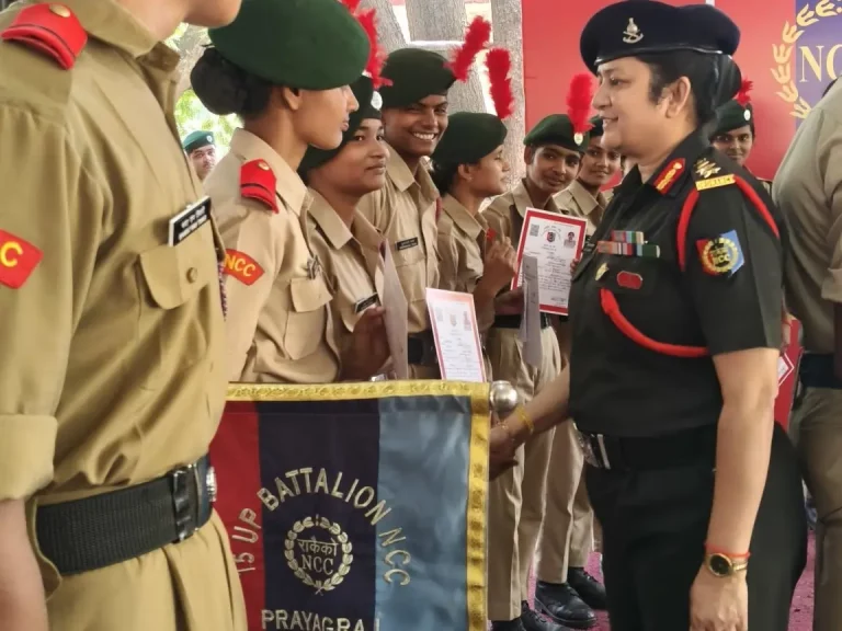 Col Ritu Srivastava Rawat with NCC Cadets