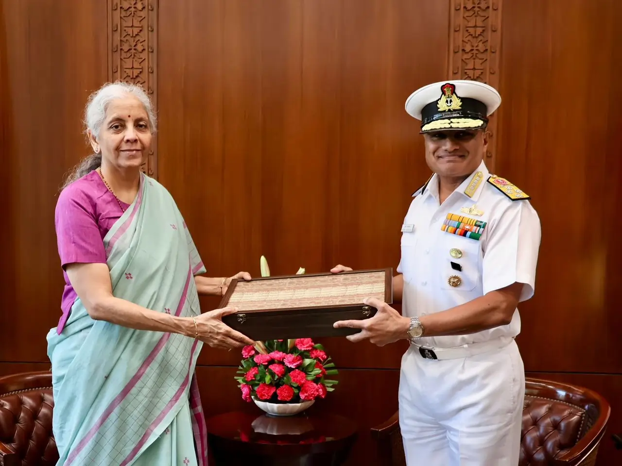 Nirmala Sitharaman and Admiral Swaminathan