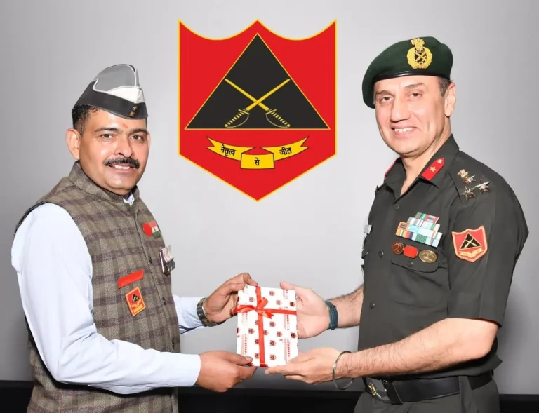 Officer with Sub Maj Hony Capt Yogendra Singh Yadav