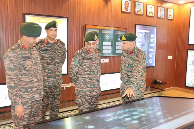 Lt Gen Pushpendra Singh Reviewing