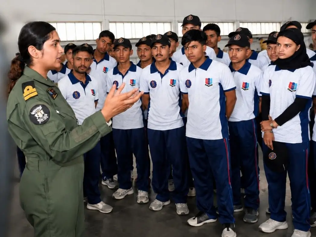 Officer with NCC Cadets