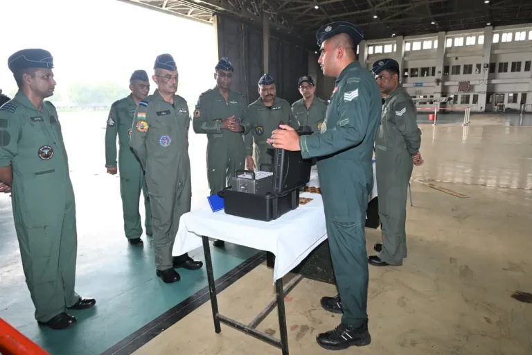 Air Mshl Tarun Chaudhry and Other Officers Reviewing