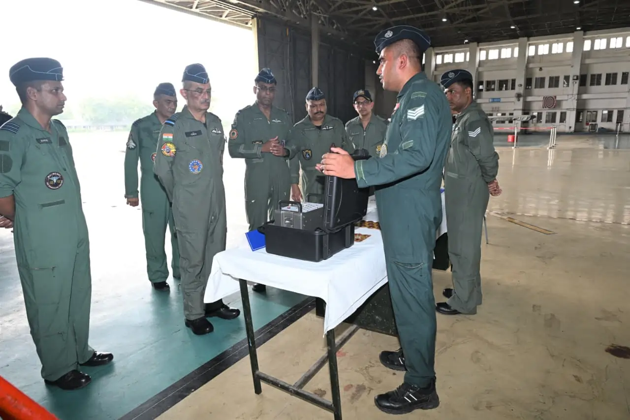 Air Mshl Tarun Chaudhry and Other Officers Reviewing
