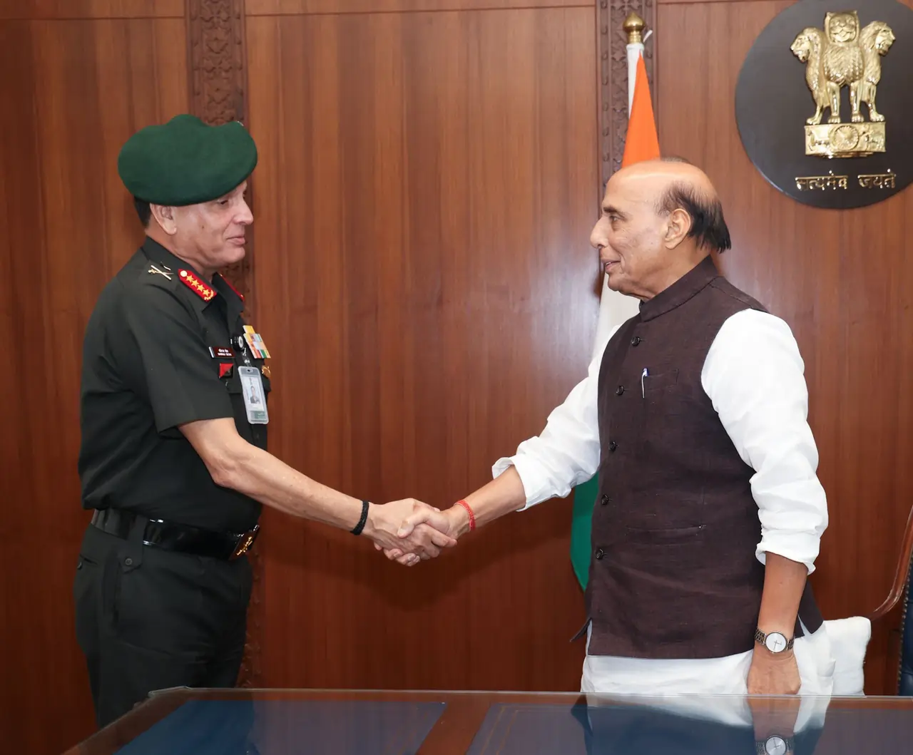 Gen Dhiraj Seth and Rajnath Singh