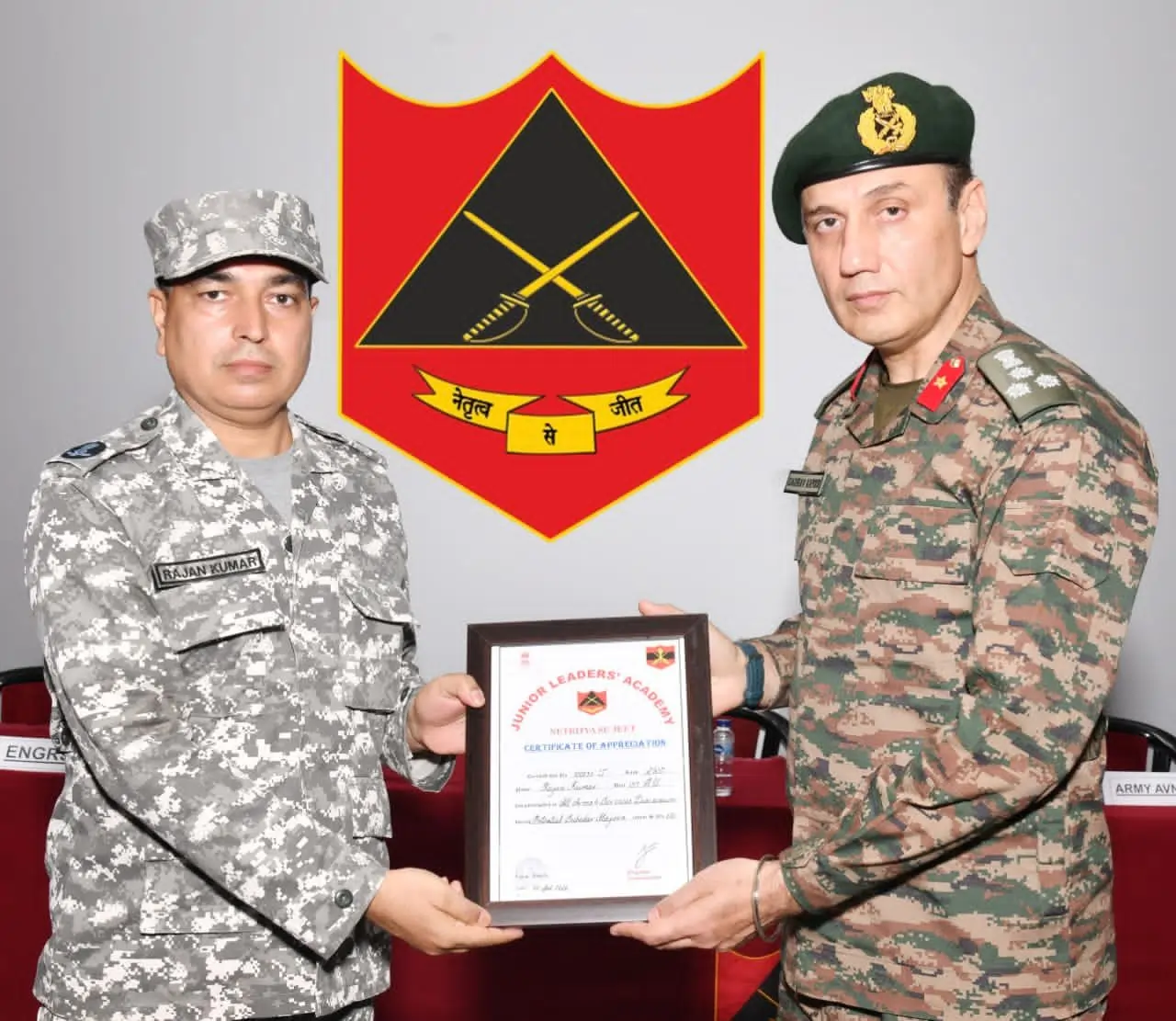 Officer Giving Award
