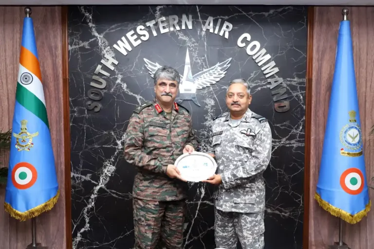 Lt Gen Rajesh Pushkar Visits South Western Air Command, Reviews Joint Operational Preparedness