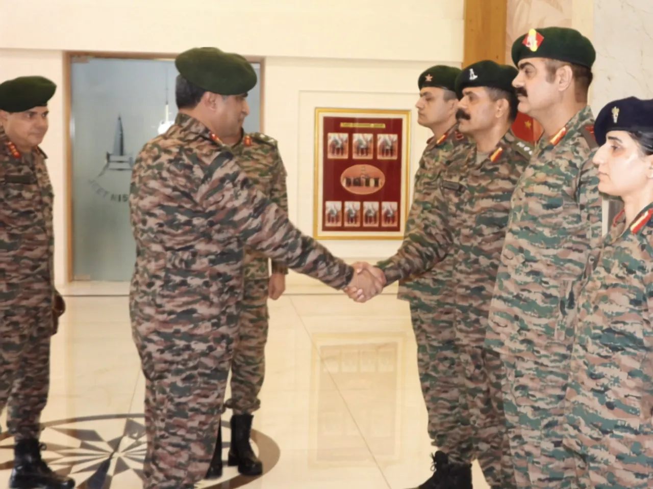 Lt Gen Rajesh Pushkar Shaking Hands