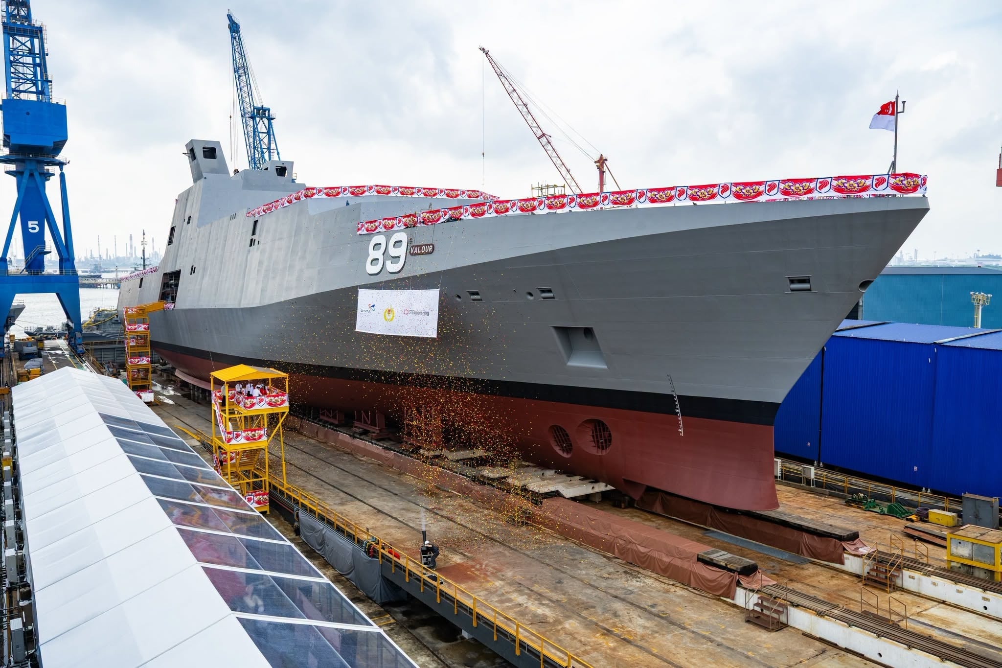 ST Engineering Launches Singapore Navy's Second Victory-Class Multi-Role Combat Vessel