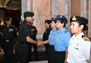 General Dhiraj Seth Meets Trailblazing Women Officers After Historic Tri-Service Global Sailing Expedition