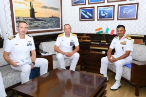 Italian Navy Chief Admiral Giuseppe Berutti Bergotto Meets Admiral Krishna Swaminathan in New Delhi